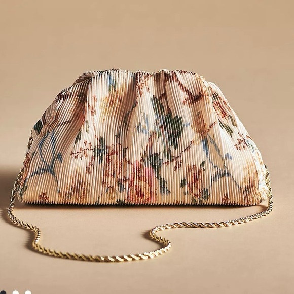 🔥🔥Loeffler RandalCrossbodyBag Bailey Pleated Floral Pleated Clutch with Chain - Picture 3 of 3